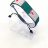 Handcrafted Algeria flag bracelet featuring green and white vertical stripes, made with beaded design, adjustable wrist accessory, displayed on a Clear stand.