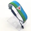 DJIBOUTI flag bracelet handcrafted in authentic flag colors on Clear Stand.