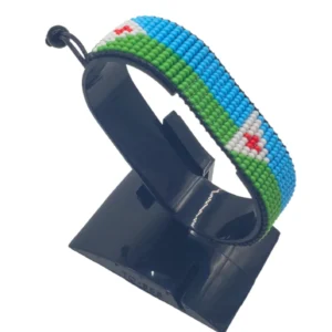 DJIBOUTI flag bracelet handcrafted in authentic flag colors