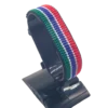 Gambia flag bracelet handcrafted in authentic flag colors on Black Stand.