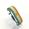 India flag bracelet handcrafted in authentic flag colors on Black Stand.