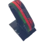 Malawi flag bracelet handcrafted in authentic flag colors on Black Stand.
