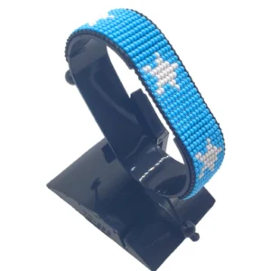 Somalia flag bracelet handcrafted in authentic flag colors on Black Stand.