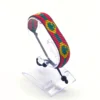 Bolivia flag bracelet handcrafted in authentic flag colors on Clear Stand.