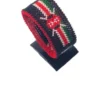 Kenya flag bracelet handcrafted in authentic flag colors on Black Stand.
