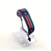 South Sudan flag bracelet handcrafted in authentic flag colors on Clear Stand.