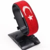 Turkey flag bracelet handcrafted in authentic flag colors on Black Stand.
