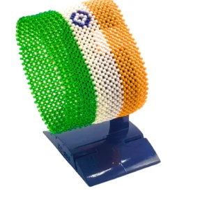 Cote d'ivoire flag bracelet handcrafted in authentic flag colors on Black Stand.