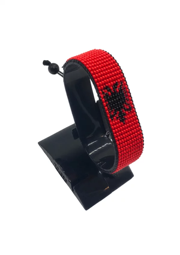 Albania Flag Bracelet Adjustable handcrafted with the colors of the Albania flag.