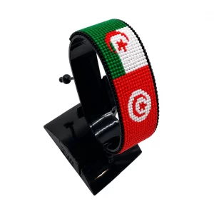 Algeria Tunisia Flag Bracelet Combo Adjustable handcrafted with the colors of the Algerian and Tunisian flags.