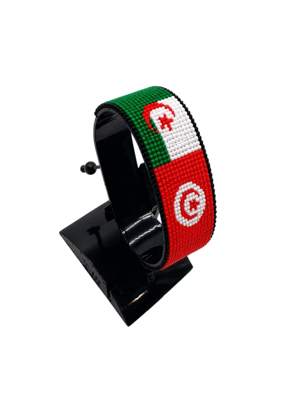 Algeria Tunisia Flag Bracelet Combo Adjustable handcrafted with the colors of the Algerian and Tunisian flags.