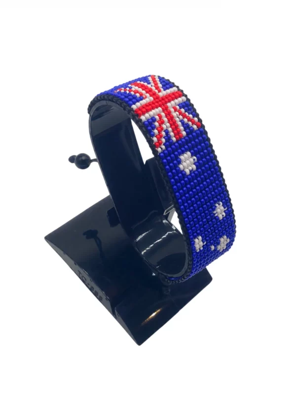 Australia Flag Bracelet Adjustable handcrafted with the colors of the Australian flag.