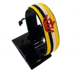 Brunei Flag Bracelet Adjustable handcrafted with beadwork in the colors of the Brunei flag.