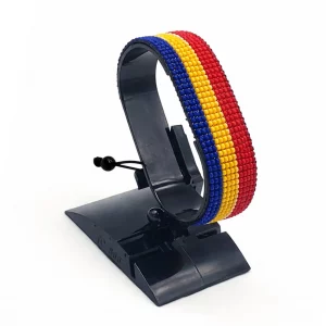 Chad Flag Bracelet Adjustable handcrafted with beadwork in the colors of the Chad flag.