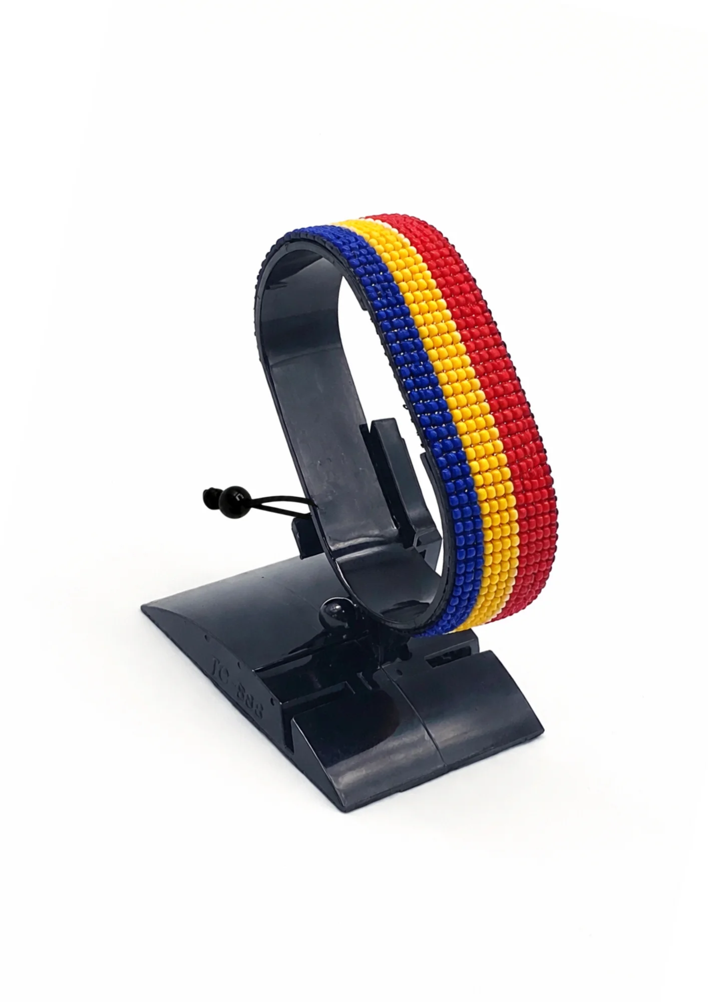 Chad Flag Bracelet Adjustable handcrafted with beadwork in the colors of the Chad flag.