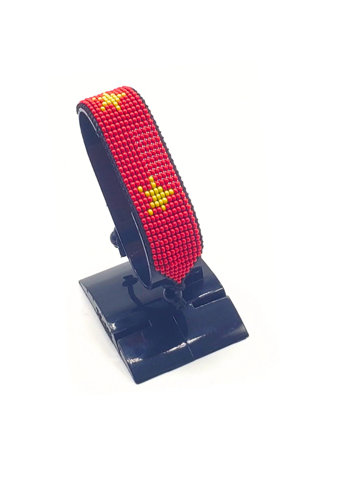 China Flag Bracelet Adjustable handcrafted with beadwork in the colours of the China flag.