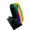 Comoros Flag Bracelet Adjustable handcrafted with beadwork in the colors of the Comoros flag.