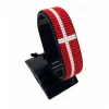 Denmark Flag Bracelet Adjustable handcrafted with beadwork in the colors of the Denmark flag.
