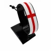 England Flag Bracelet Adjustable handcrafted with beadwork in the colors of the England flag.