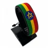 Ethiopia Flag Bracelet Adjustable handcrafted with beadwork in the colors of the Ethiopia flag.