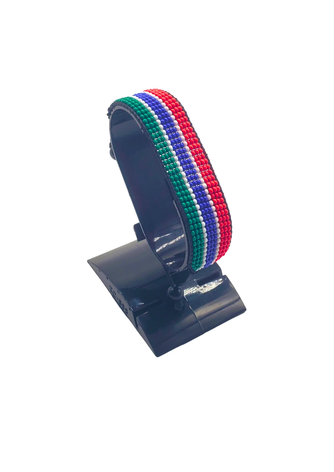 The Gambia Flag Bracelet Adjustable handcrafted with beadwork in the colors of The Gambia flag.