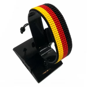 Germany Flag Bracelet Adjustable handcrafted with beadwork in the colors of the Germany flag.