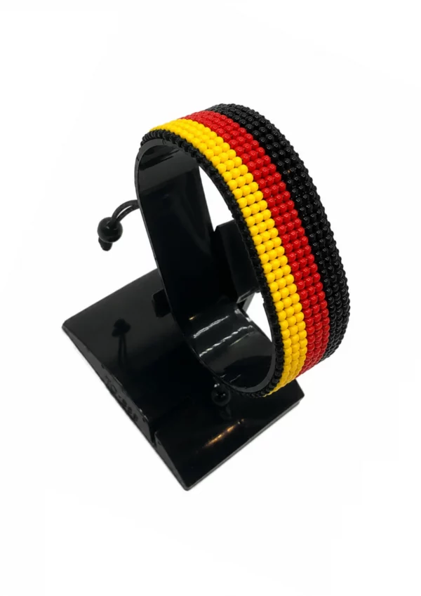Germany Flag Bracelet Adjustable handcrafted with beadwork in the colors of the Germany flag.
