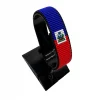 Haiti Flag Bracelet Adjustable handcrafted with beadwork in the colors of the Haiti flag.