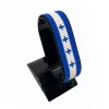 Honduras Flag Bracelet Adjustable handcrafted with beadwork in the colors of the Honduras flag.