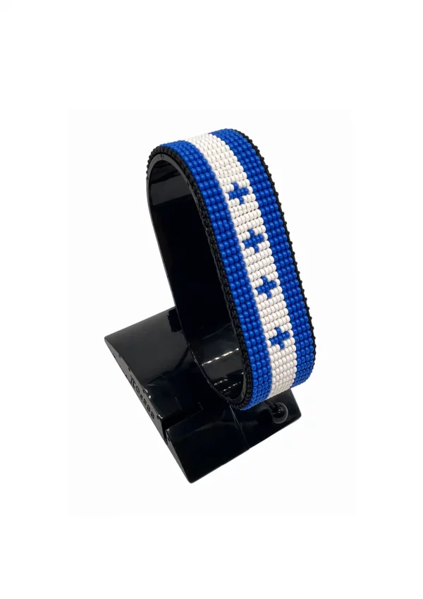 Honduras Flag Bracelet Adjustable handcrafted with beadwork in the colors of the Honduras flag.