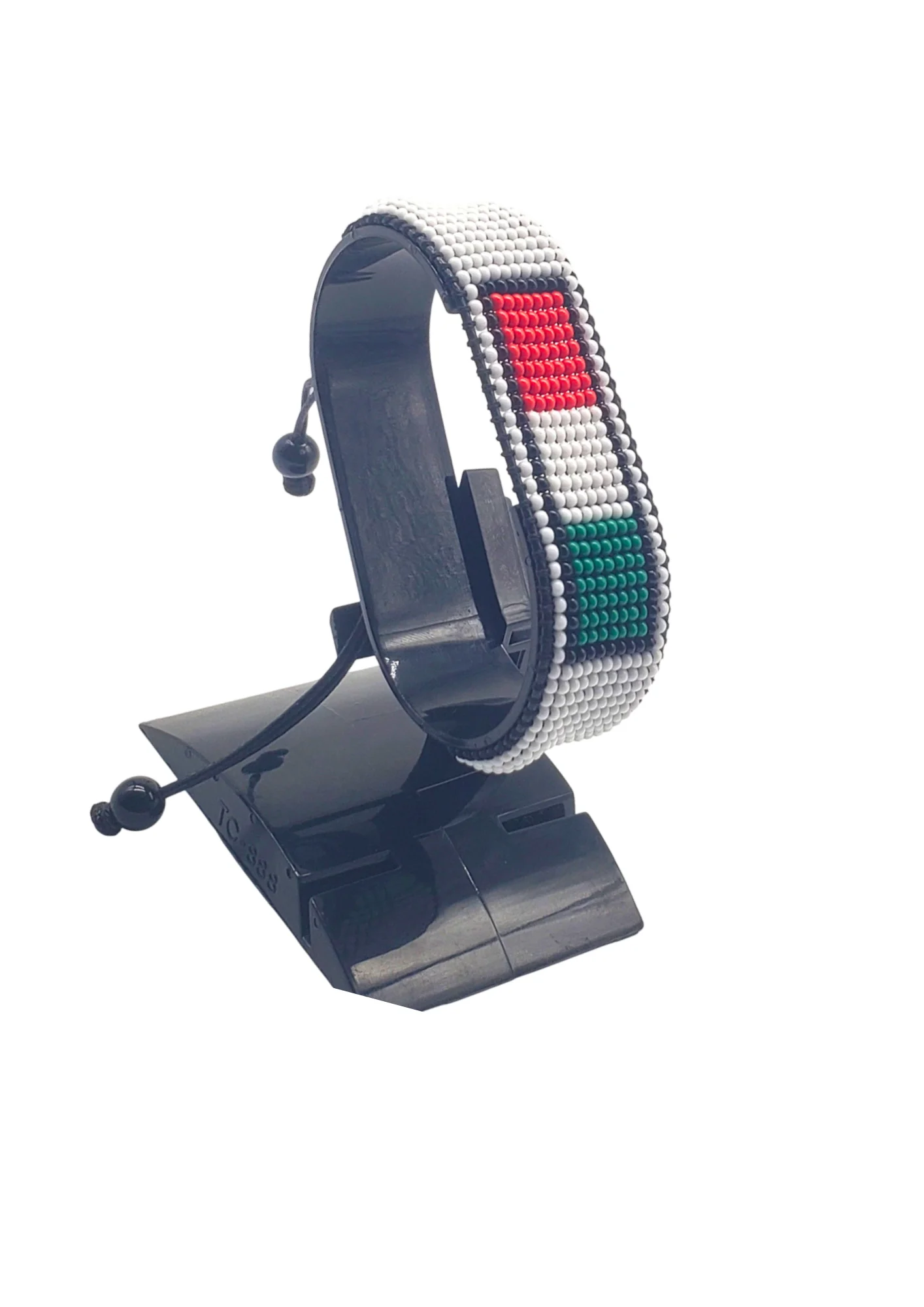 Italy Flag Bracelet Adjustable handcrafted with beadwork in the colors of the Italy flag.