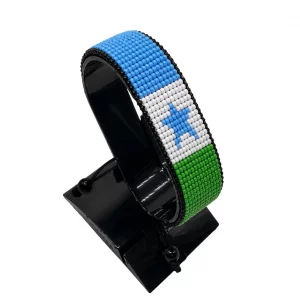 ubaland Flag Bracelet Adjustable handcrafted with beadwork in the colors of the Jubaland flag.