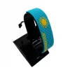 Kazakhstan Flag Bracelet Adjustable handcrafted with beadwork in the colors of the Kazakhstan flag.