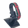 Kenya Flag Bracelet Adjustable handcrafted with beadwork in the colors of the Kenya flag.