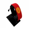 Kyrgyzstan Flag Bracelet Adjustable handcrafted with beadwork in the colors of the Kyrgyzstan flag.