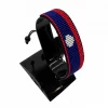 Laos Flag Bracelet Adjustable handcrafted with beadwork in the colors of the Laos flag.