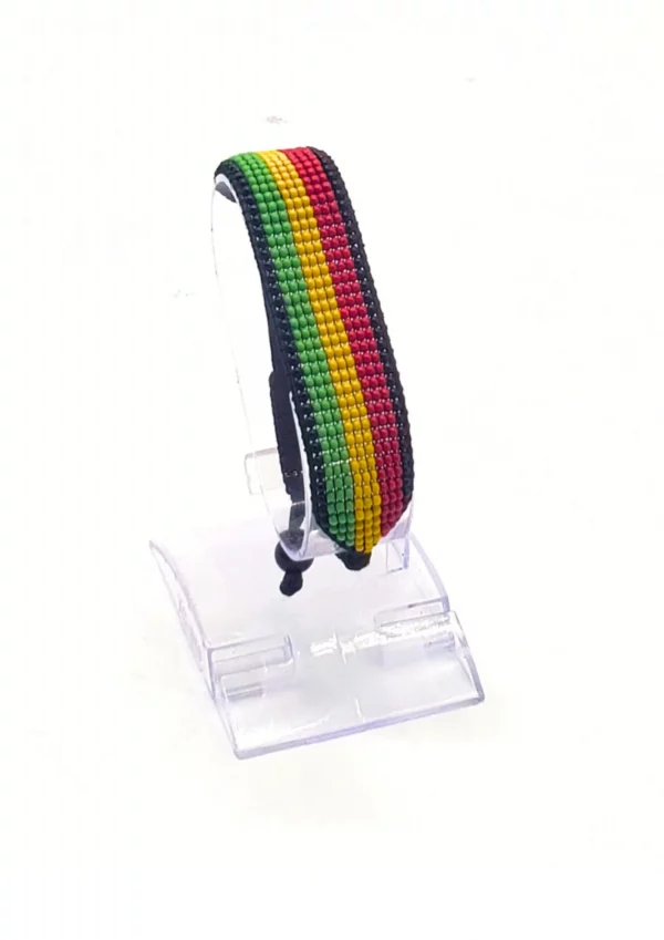 Lithuania Flag Bracelet Adjustable handcrafted with beadwork in the colors of the Lithuania flag.