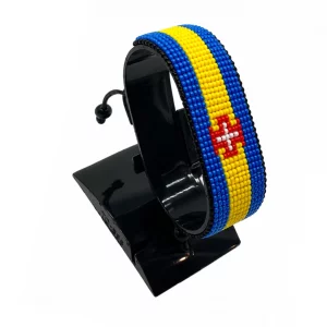 Madeira Flag Bracelet Adjustable handcrafted with beadwork in the colors of the Madeira flag.