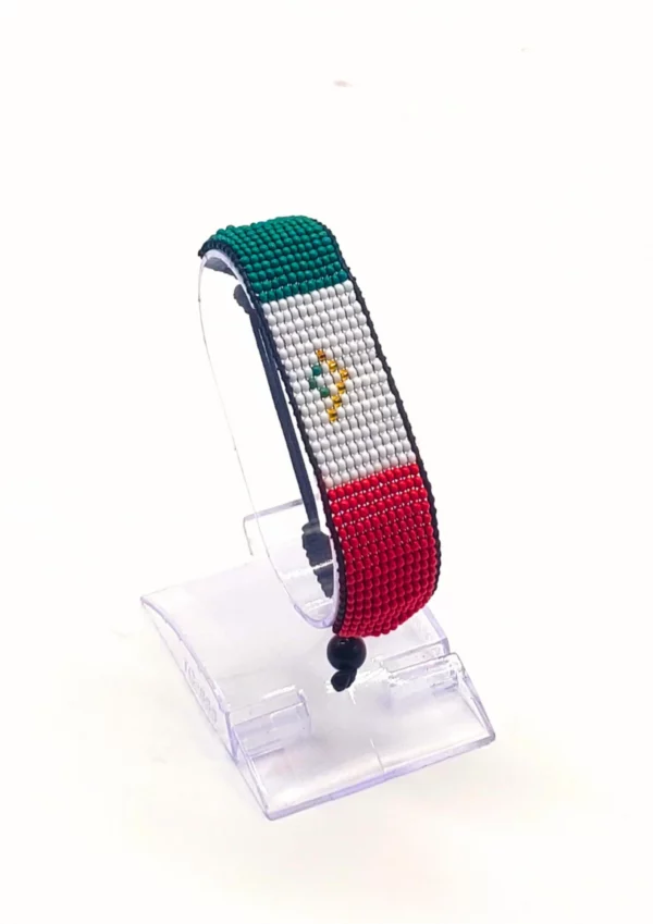 Madagascar Flag Bracelet Adjustable handcrafted with beadwork in the colors of the Madagascar flag.