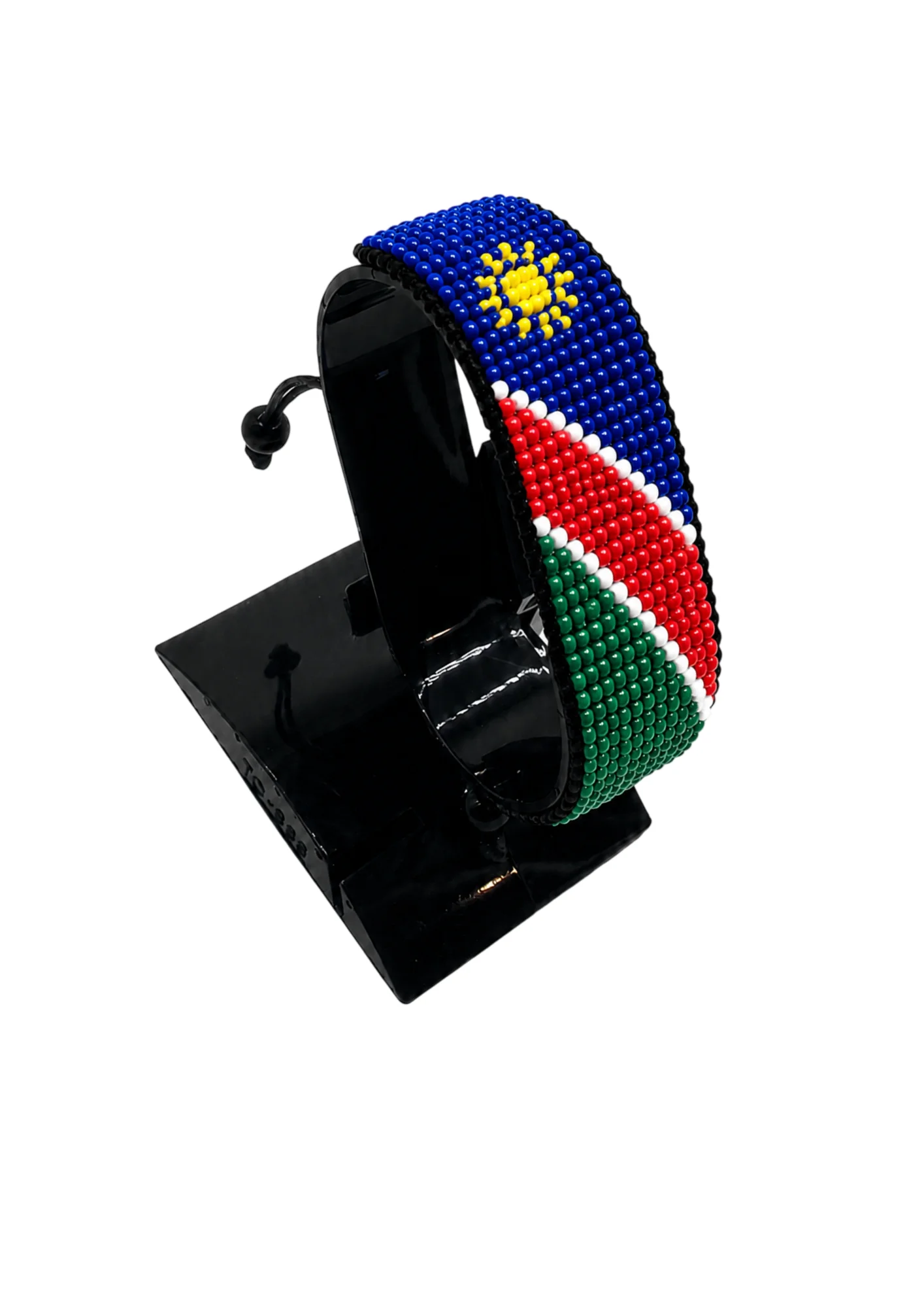 Namibia Flag Bracelet Adjustable handcrafted with beadwork in the colors of the Namibia flag.