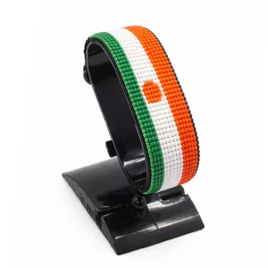 Niger Flag Bracelet Adjustable handcrafted with beadwork in the colors of the Niger flag.