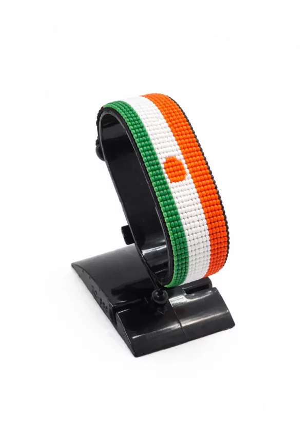 Niger Flag Bracelet Adjustable handcrafted with beadwork in the colors of the Niger flag.