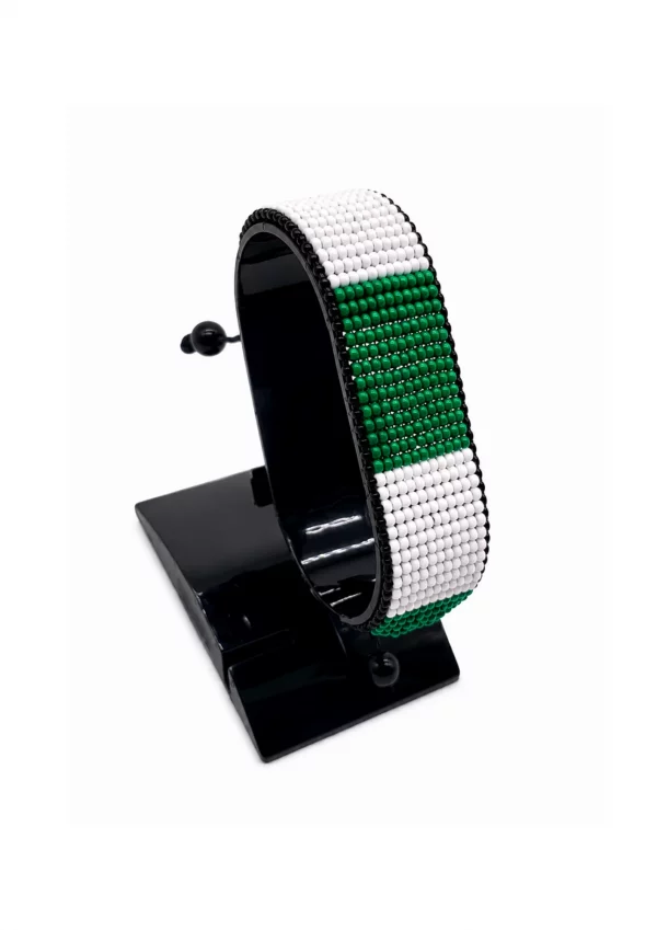 Nigeria Flag Bracelet Adjustable handcrafted with beadwork in the colors of the Nigeria flag.