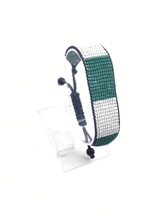 Nigeria Flag Bracelet Adjustable handcrafted with beadwork in the colors of the Nigeria flag.