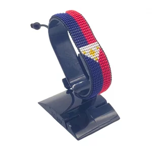 Philippines Flag Bracelet Adjustable handcrafted with beadwork in the colors of the Philippines flag.