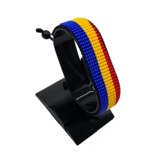 Romania Flag Bracelet Adjustable handcrafted with beadwork in the colors of the Romania flag.