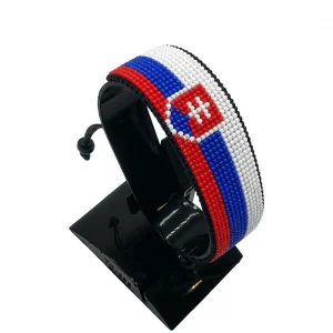 Slovakia Flag Bracelet Adjustable handcrafted with beadwork in the colors of the Slovakia flag.