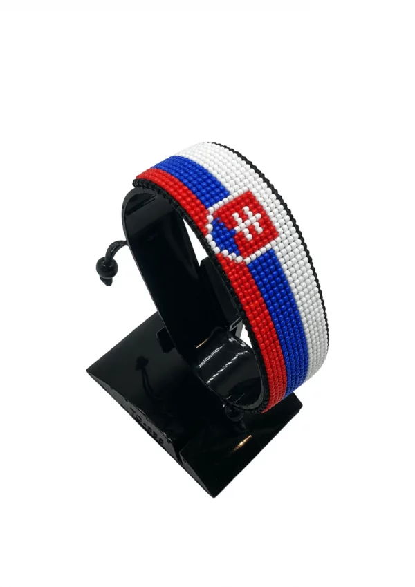 Slovakia Flag Bracelet Adjustable handcrafted with beadwork in the colors of the Slovakia flag.