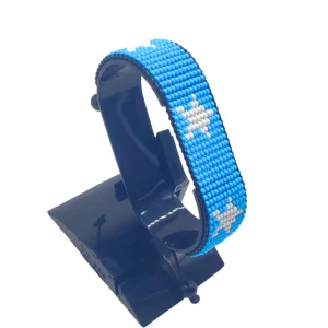 Somalia Flag Bracelet Adjustable handcrafted with beadwork in the colors of the Somalia flag.