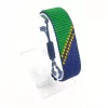 Tanzania Flag Bracelet Adjustable handcrafted with beadwork in the colors of the Tanzania flag.